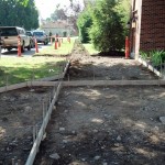 Forming for concrete sidewalk